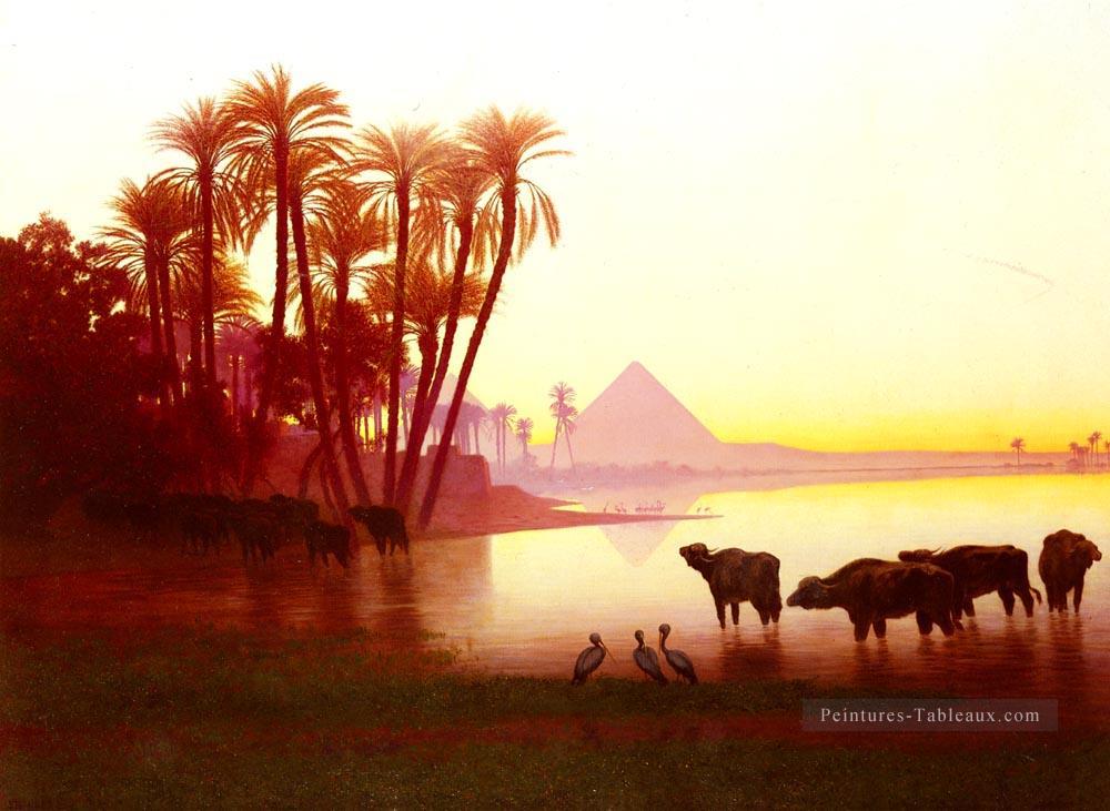 Le long des paysages du Nil Charles Théodore Frère Arabes Peintures à l'huile